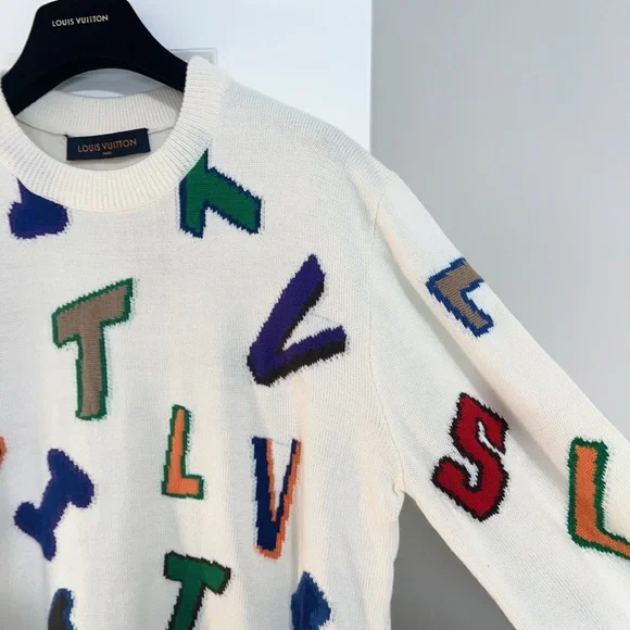 New 100% Authentic Louis Vuitton Men’s NBA Multicolor Letter Sweater - Picture 5 of 10